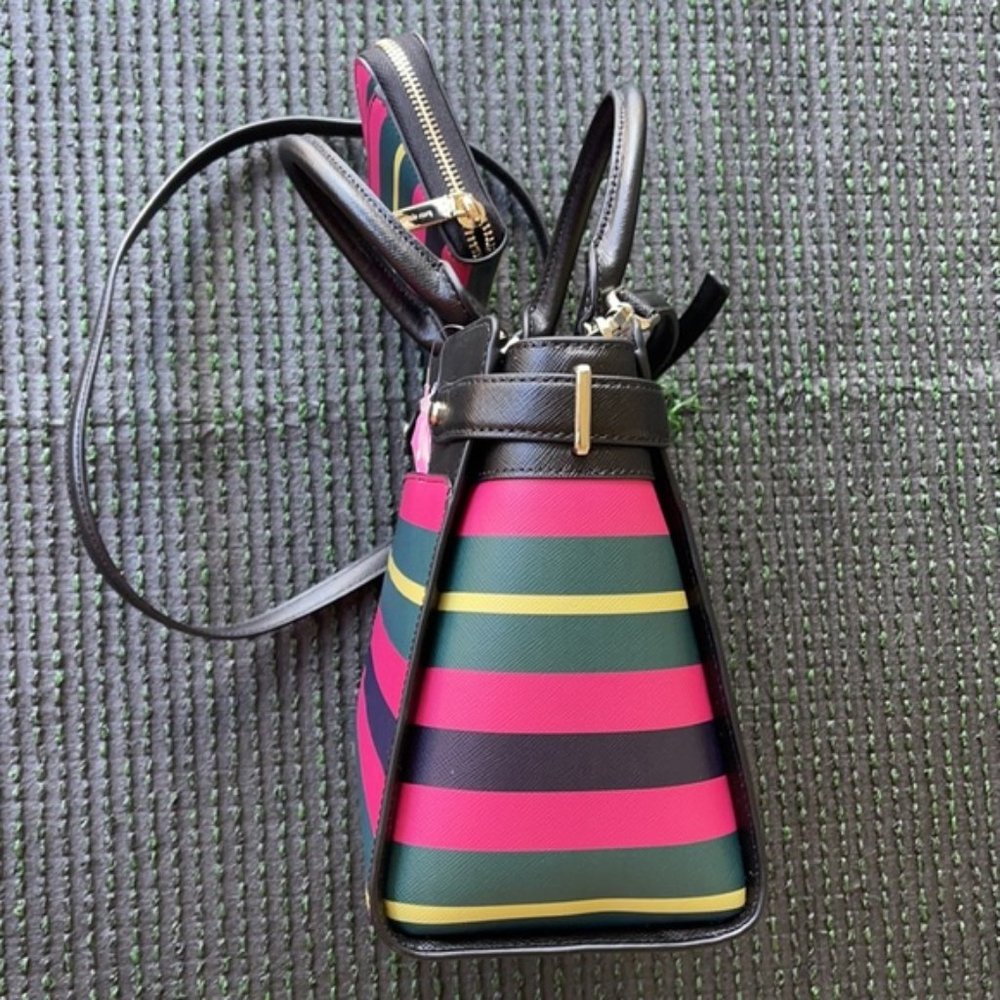 Kate Spade Staci Medium Satchel & Staci Wrapping Paper Stripes Wallet - Picture 11 of 16
